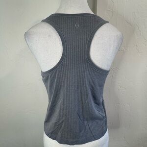 Lululemon Ribbed Yoga Tank Top Gray Racerback Athletic Small